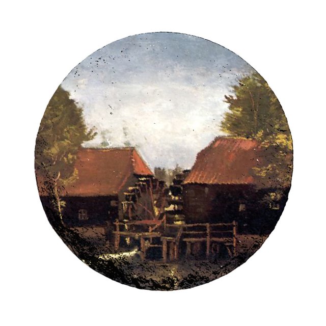 Ronde leisteen kunst van Gogh 09