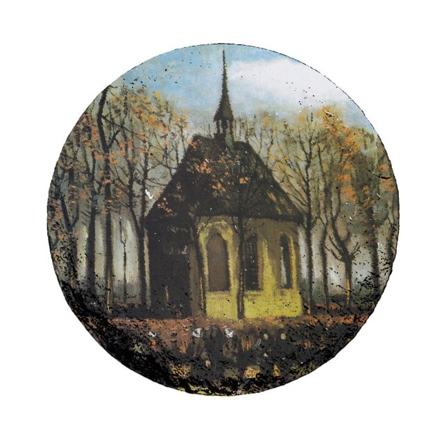 Ronde leisteen kunst van Gogh 13