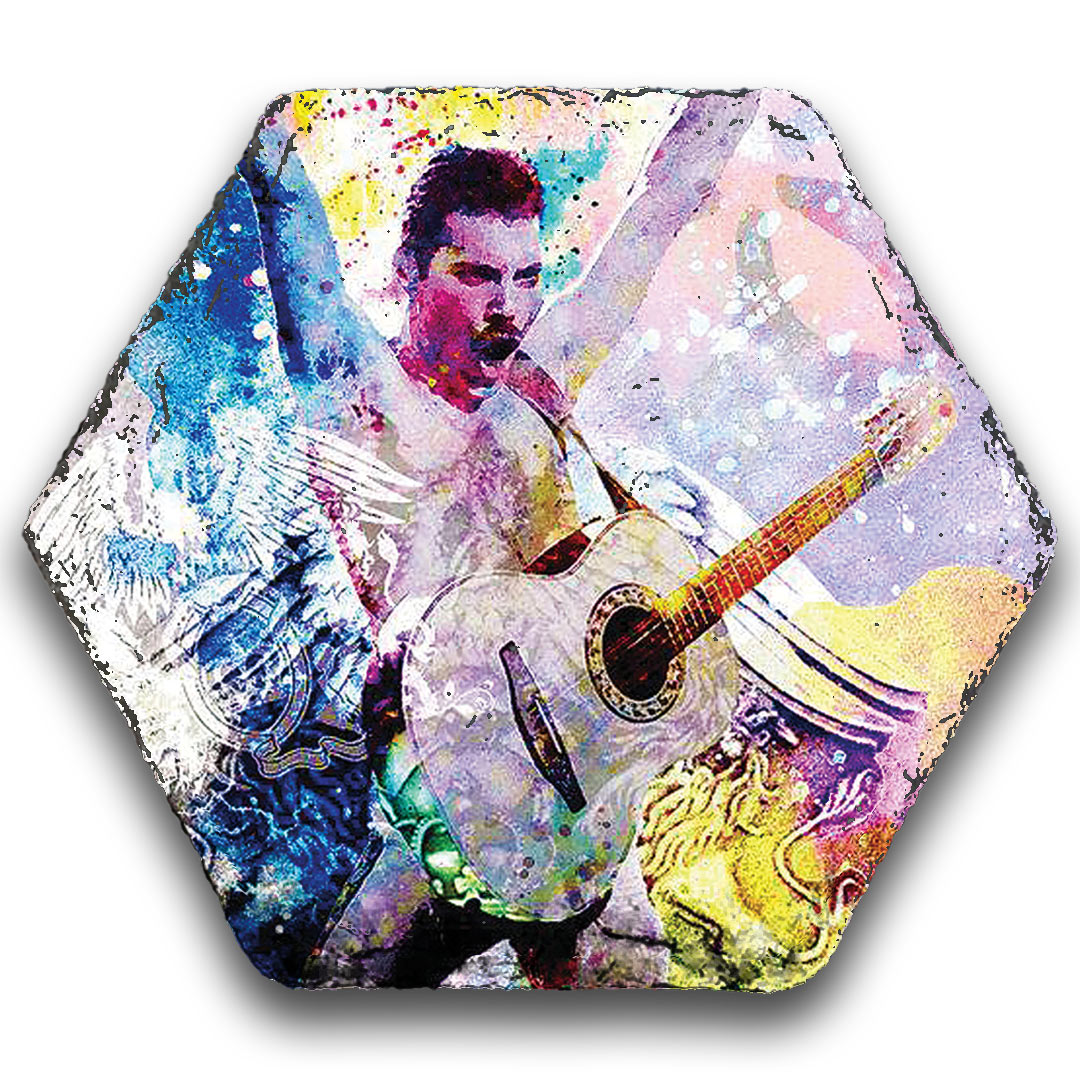 Hexagon leisteen pop art 007