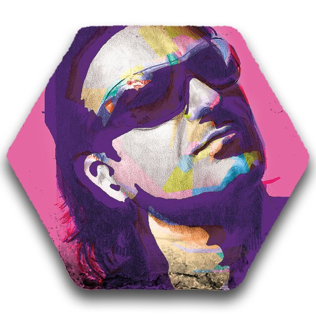 Hexagon leisteen pop art 013