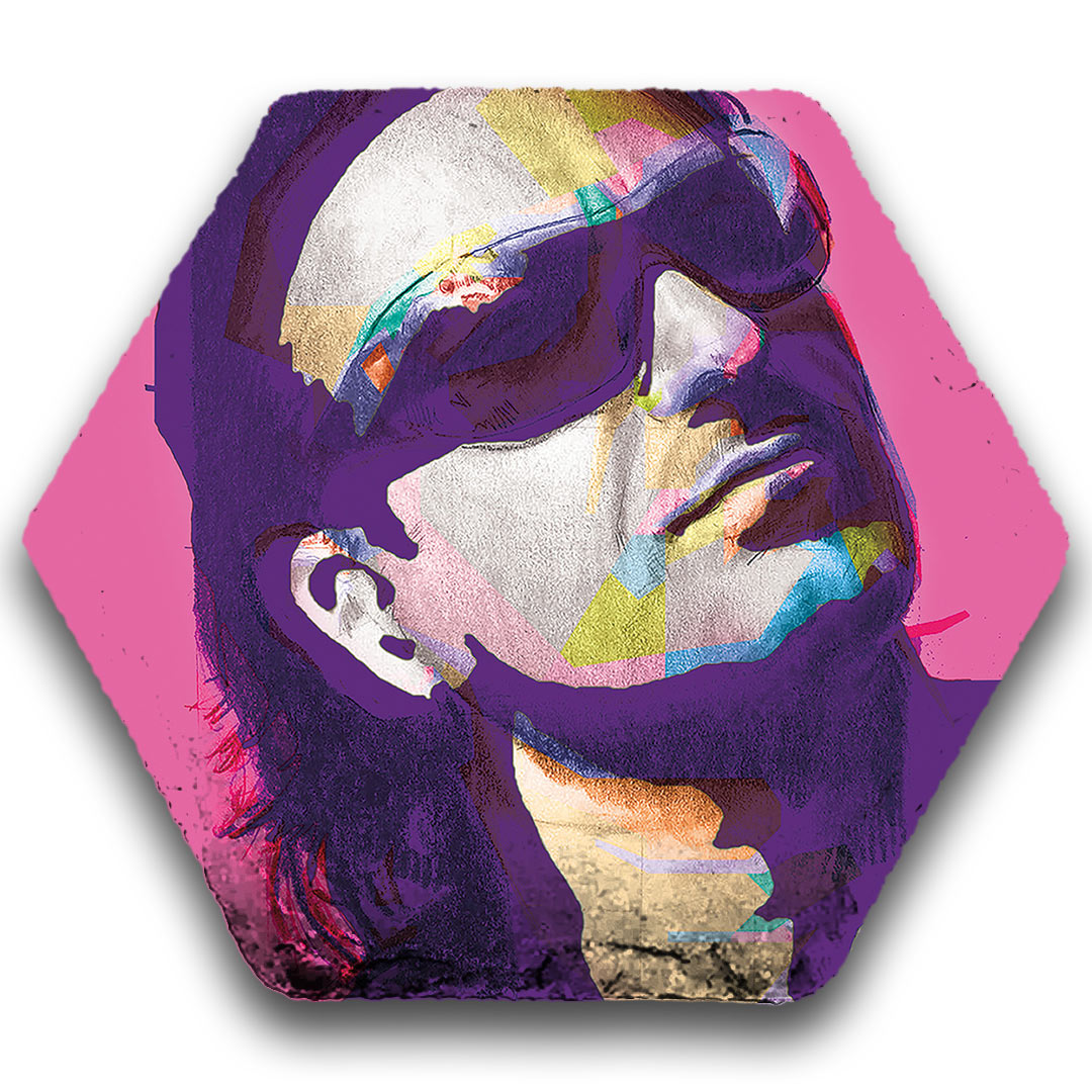 Hexagon leisteen pop art 013