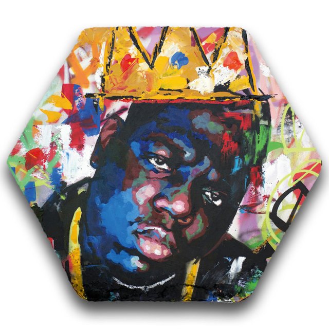 Hexagon leisteen pop art 027