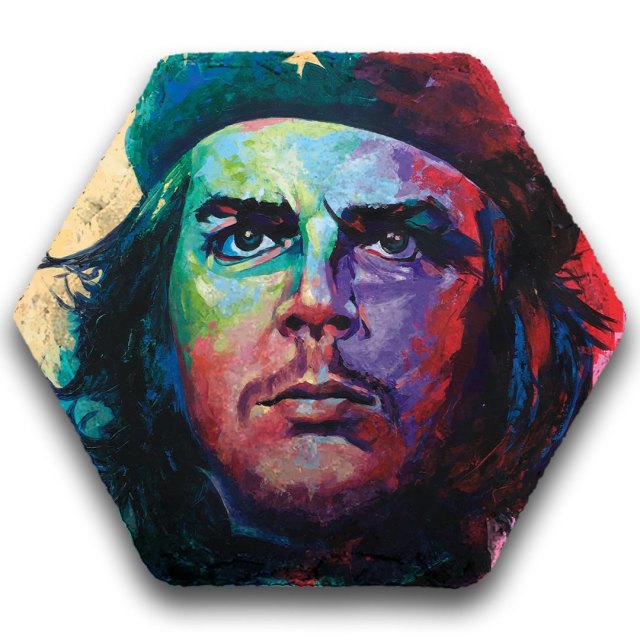 Hexagon leisteen pop art 042