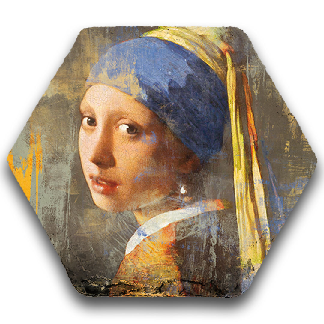 Hexagon leisteen kunst Vermeer 03