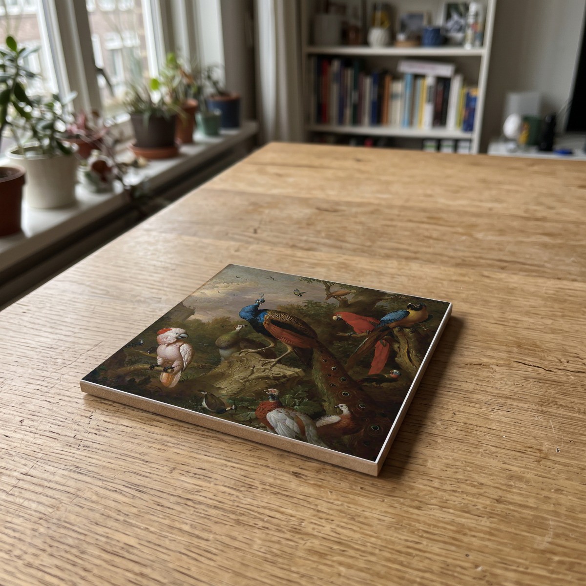 De Heem 03, gedrukt op een houten onderzetter
