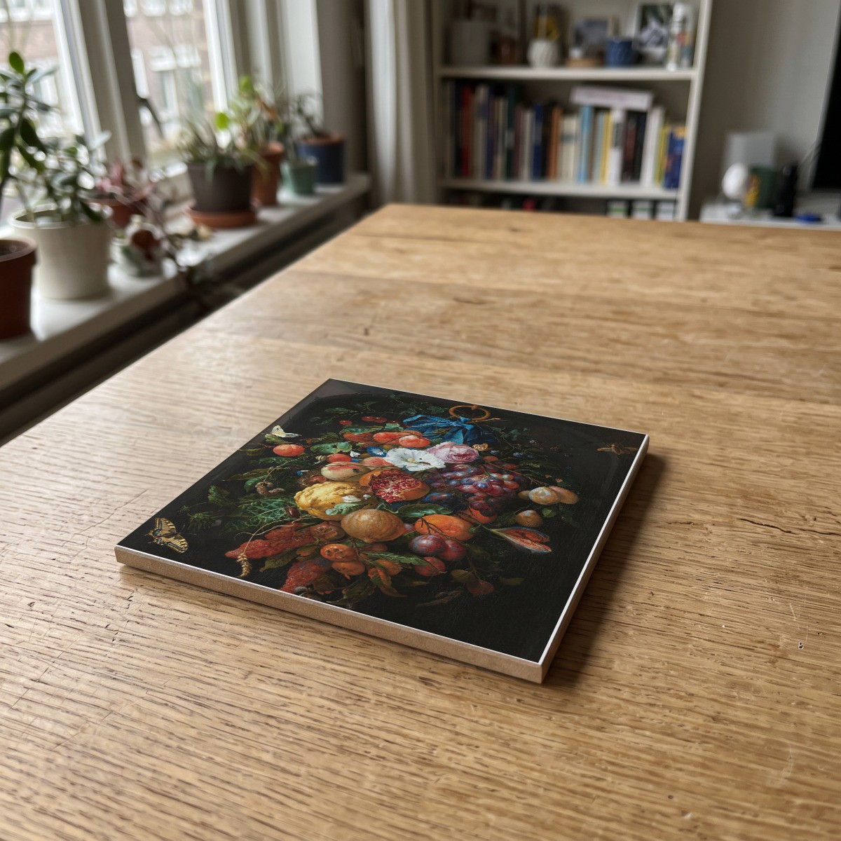 De Heem 05, gedrukt op een houten onderzetter