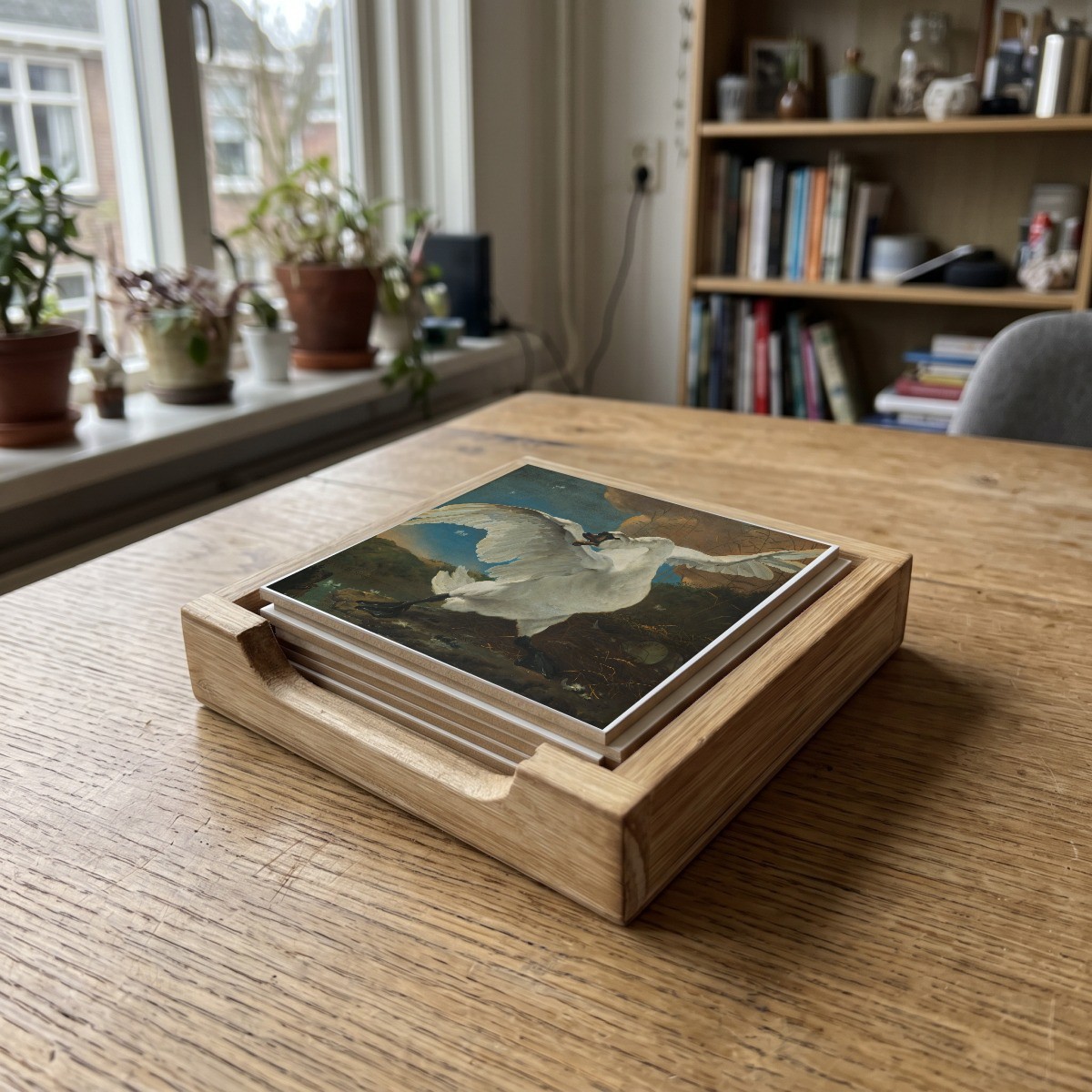 De Heem 11, houten onderzetter in het houten bakje (het houten bakje is apart verkrijgbaar)