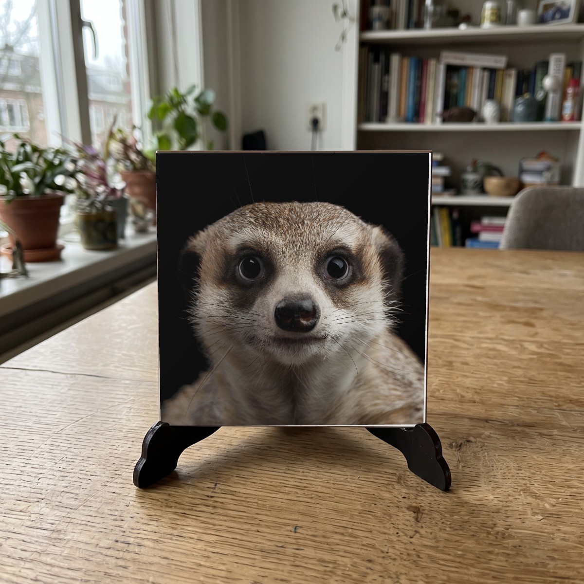 Dieren kleur 01, houten onderzetter op de standaard (de standaard is apart verkrijgbaar)