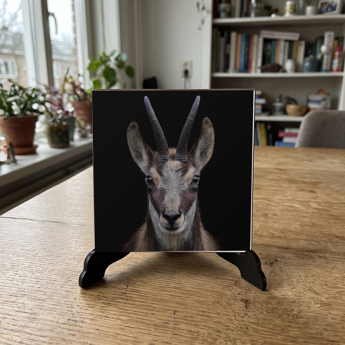 Dieren kleur 03, houten onderzetter op de standaard (de standaard is apart verkrijgbaar)