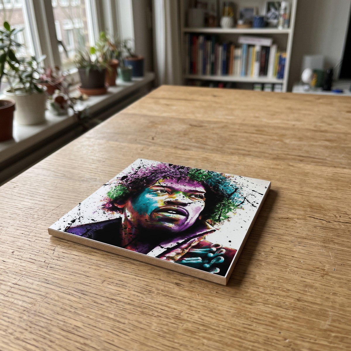 Film Muziek Popart - 053, gedrukt op een houten onderzetter