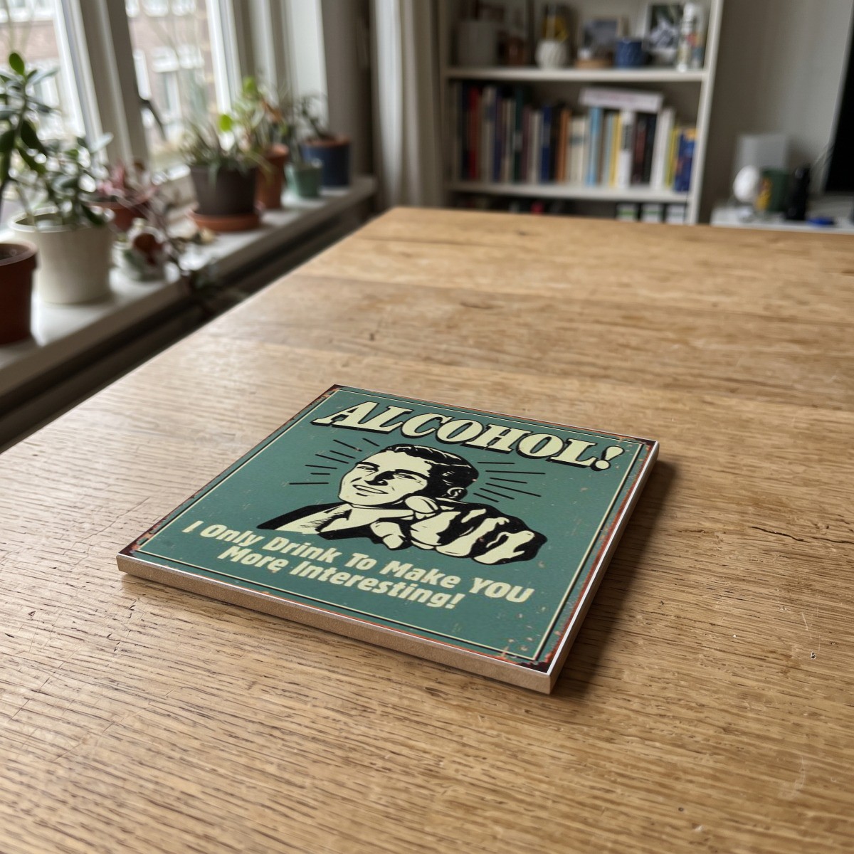 Vintage kleur - 05, gedrukt op een houten onderzetter