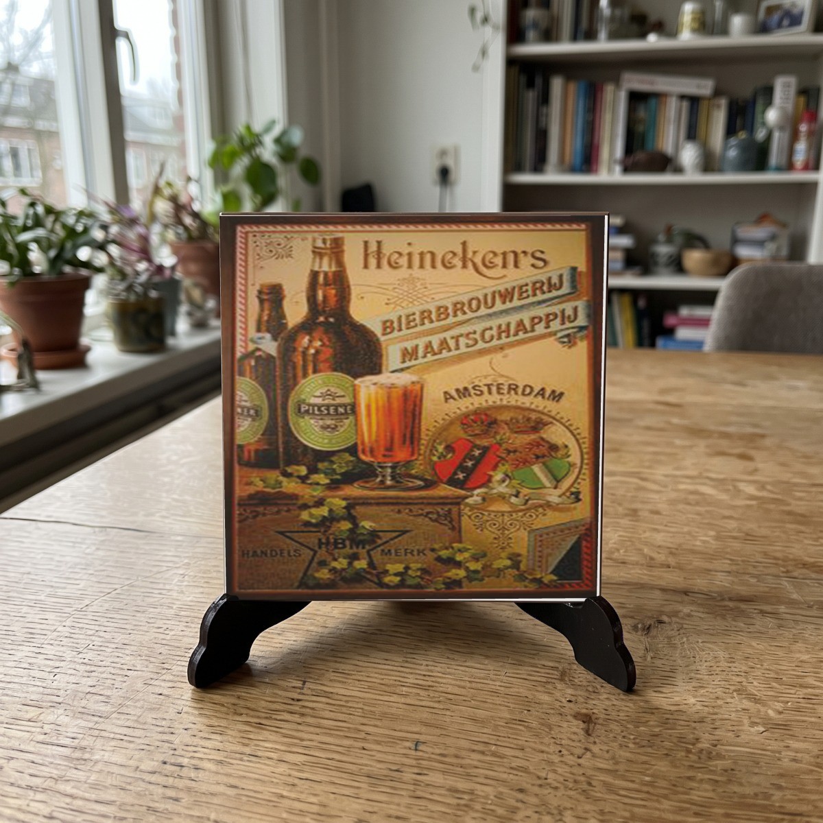 Vintage kleur - 21, houten onderzetter op de standaard (de standaard is apart verkrijgbaar)