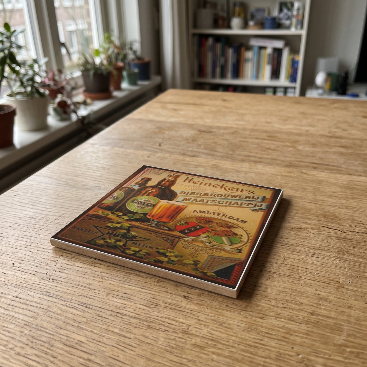 Vintage kleur - 21, gedrukt op een houten onderzetter