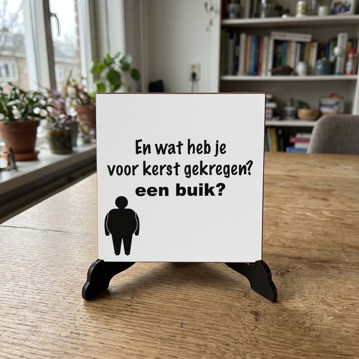Kerst'20 - 05, houten onderzetter op de standaard (de standaard is apart verkrijgbaar)