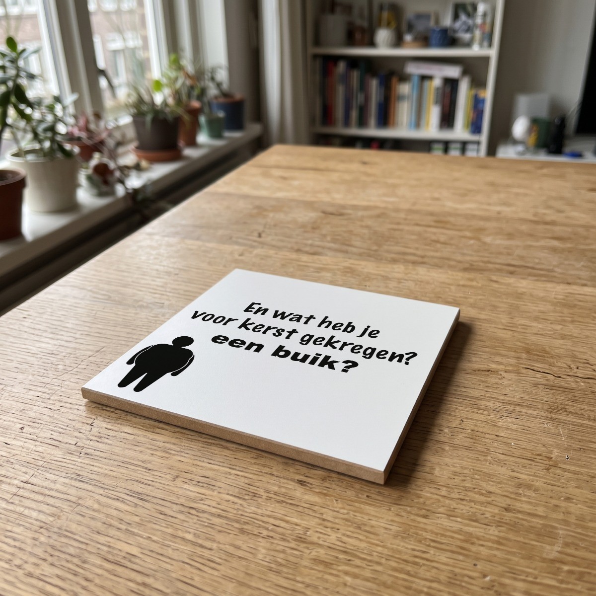 Kerst'20 - 05, gedrukt op een houten onderzetter